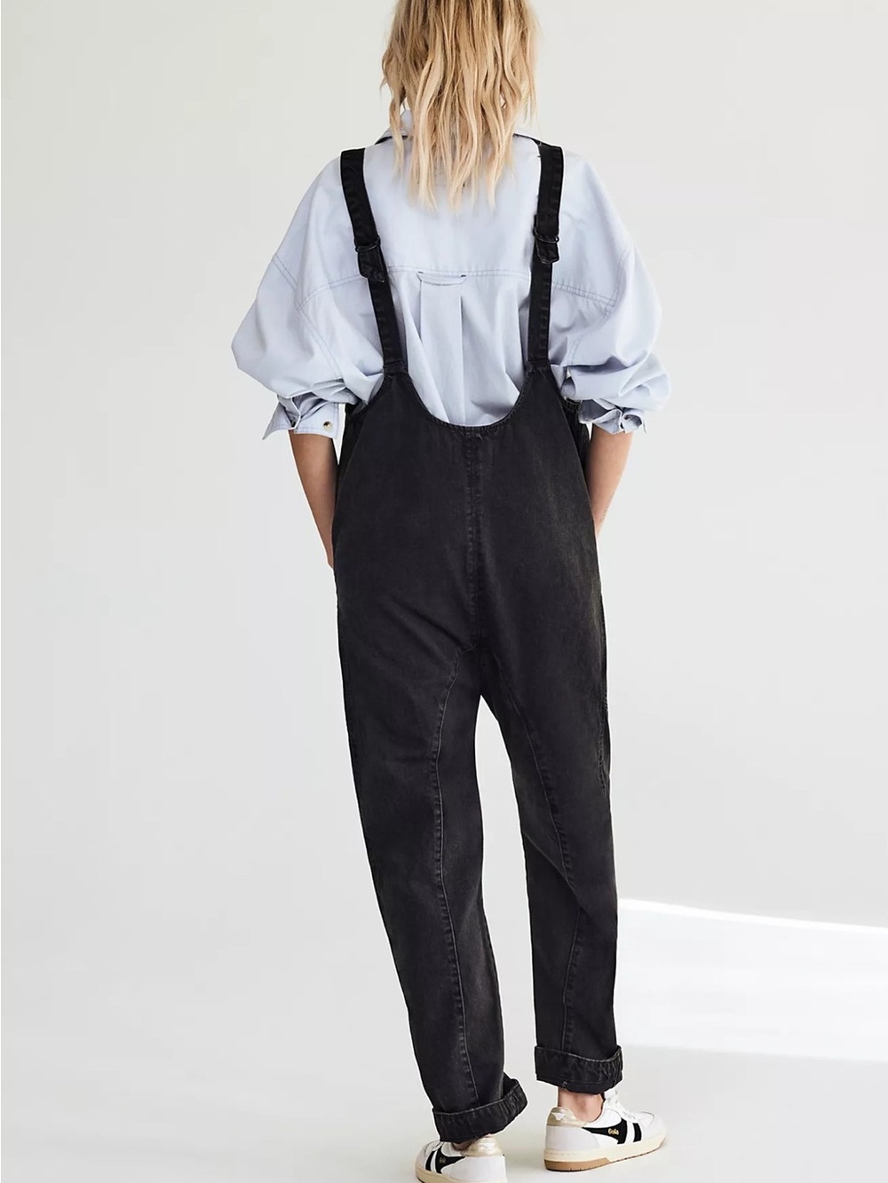 Free People Women’s High Roller Jumpsuit Jeans - Mineral Black Denim - Picture 5 of 16